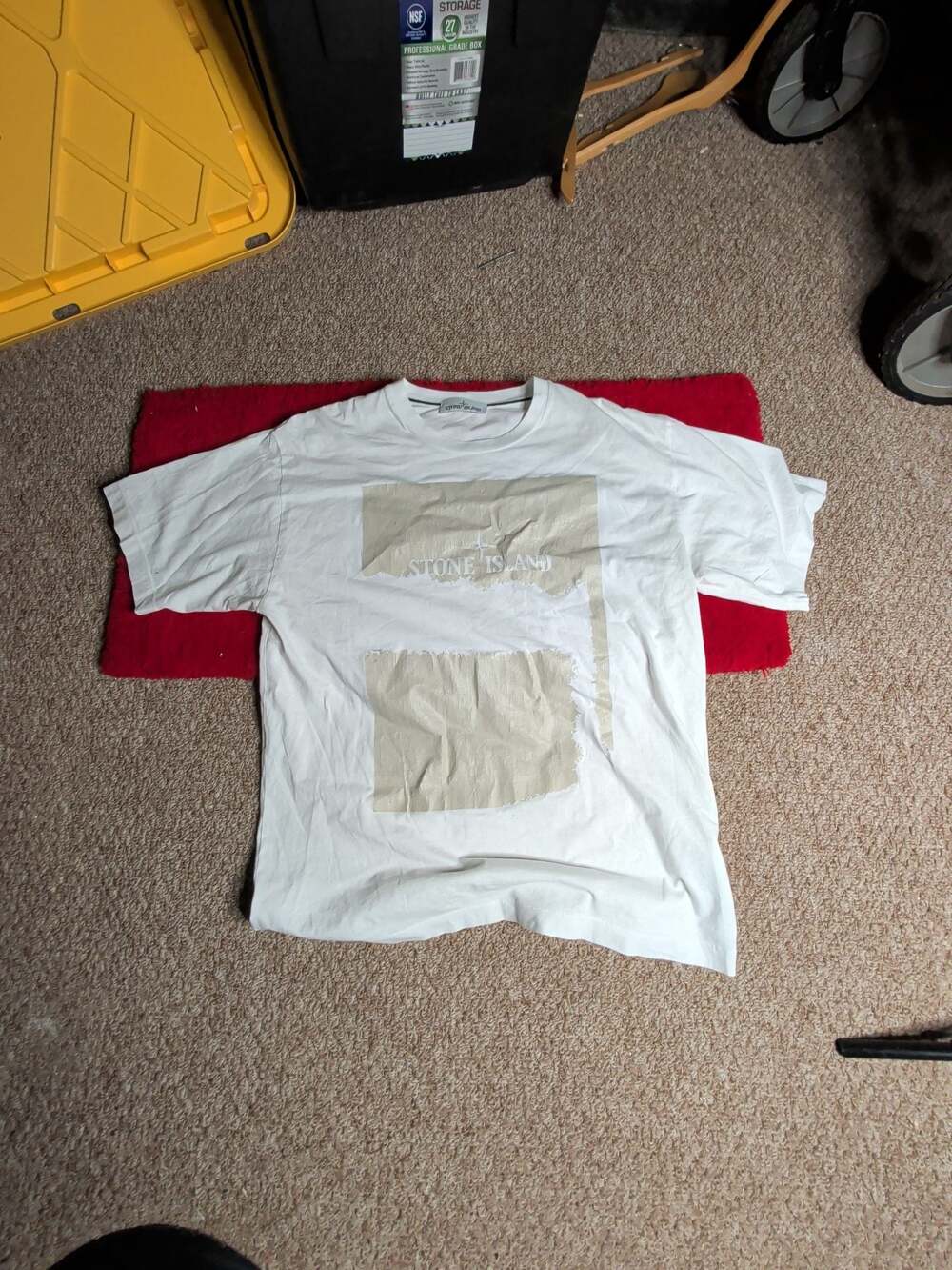 Stone Island White Cotton Graphic Print Short Sleeve T-Shirt